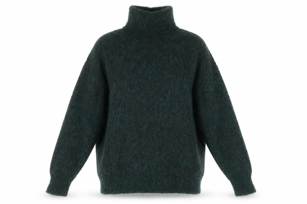 Front view of Weekday Women's XS Green Knit jumper