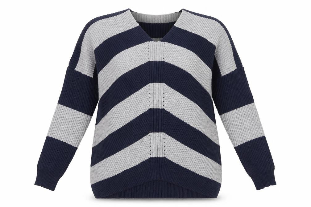 Front view of Cerulean Women's Multicoloured Striped jumper S