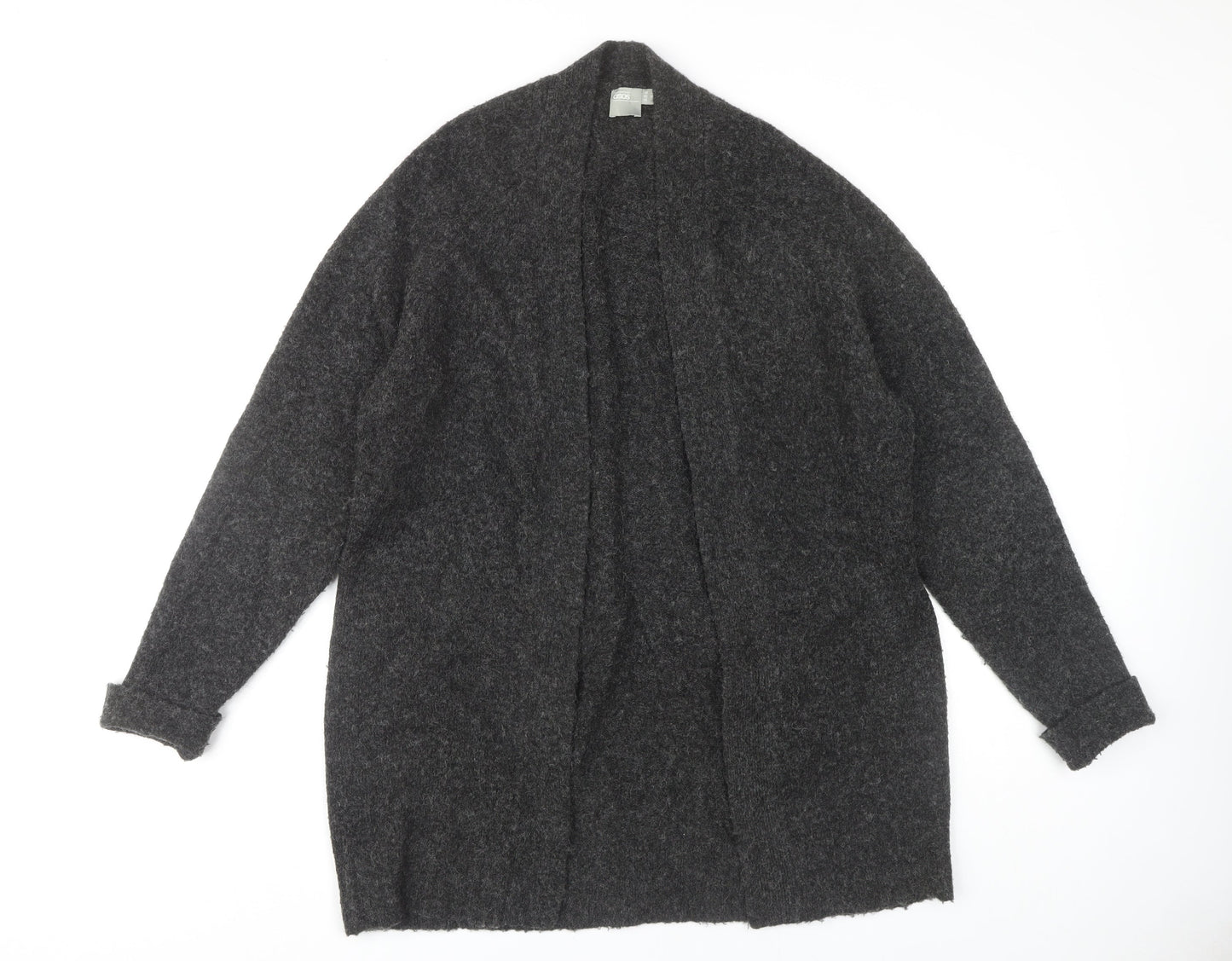 ASOS Women's Grey Open Front Cardigan, Size 10, Long Sleeve