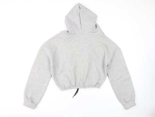 PrettyLittleThing Women's Grey V-Neck Pullover Hoodie
