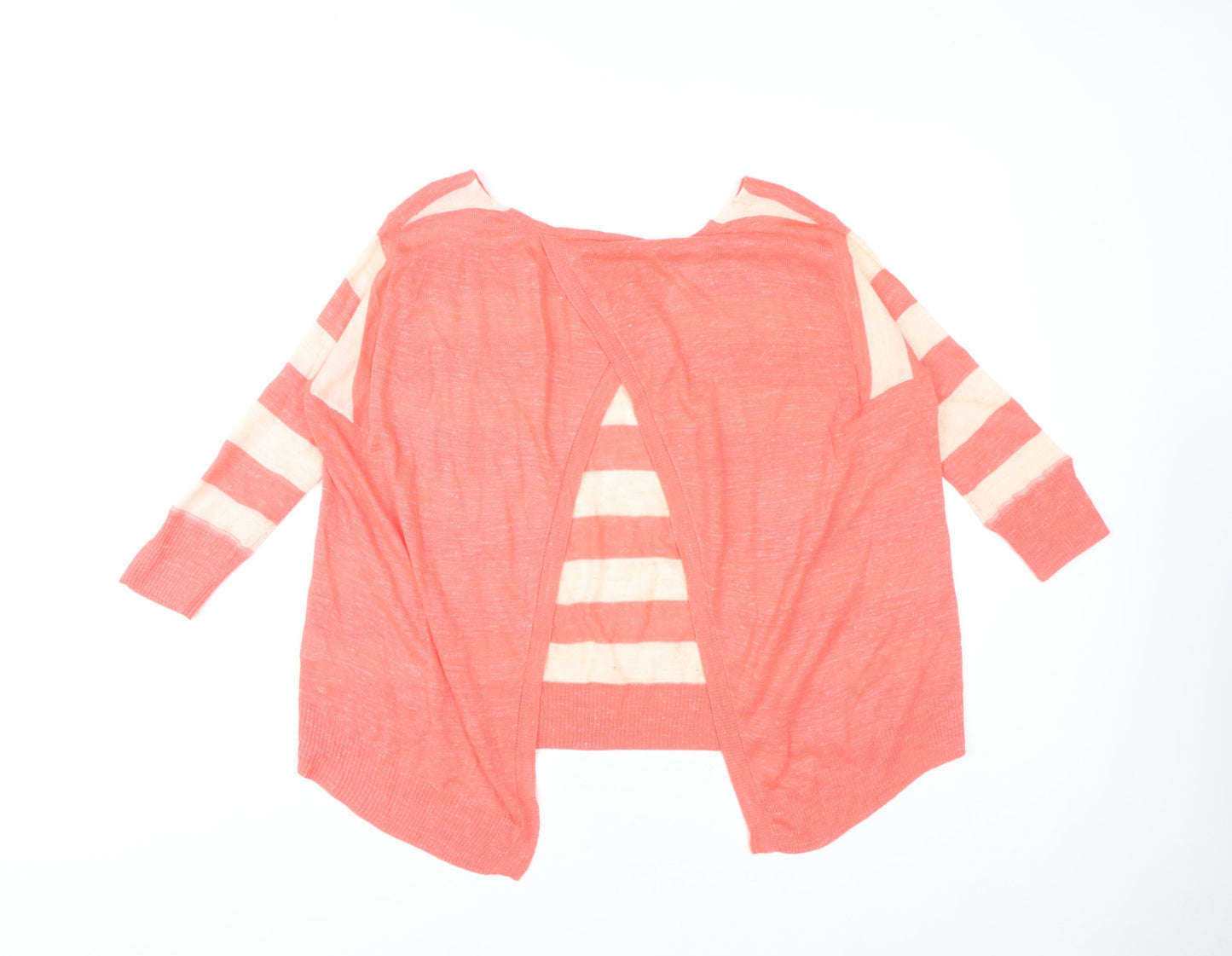 River Island Women's Pink Striped Cardigan UK10