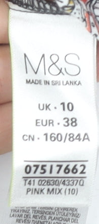 Marks and Spencer Women's Geometric Multicoloured Top, Size 10