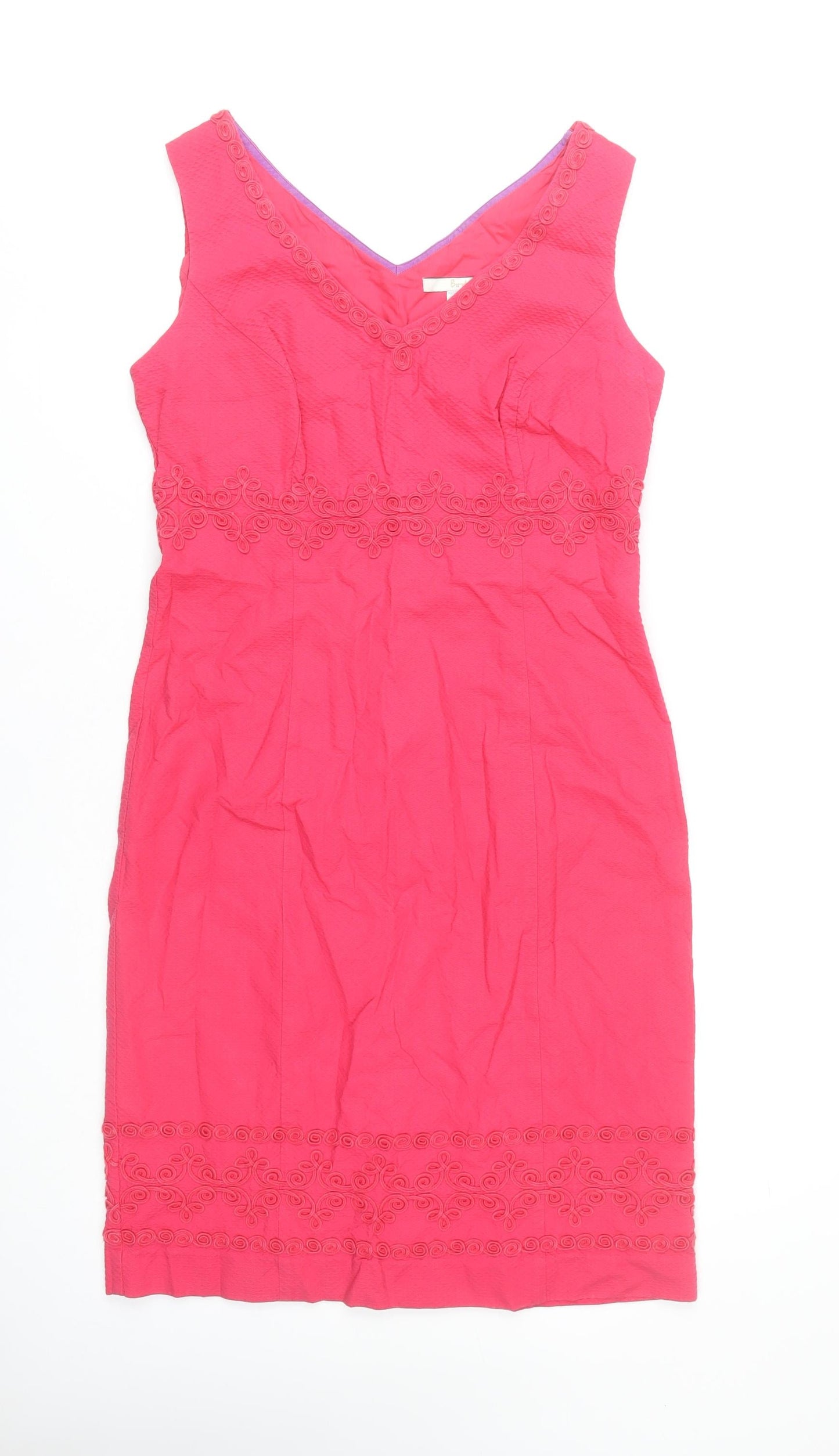 Boden Women’s Pink V-neck Sleeveless Cotton Dress