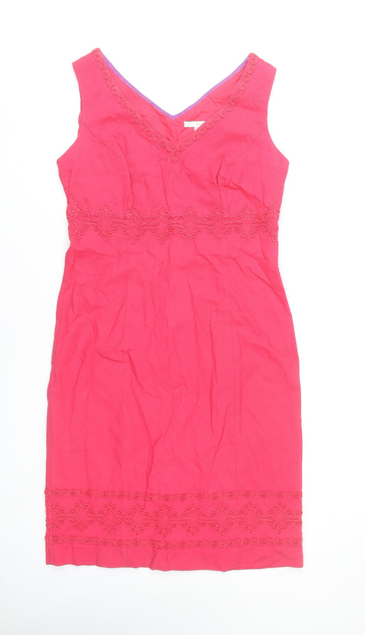 Boden Women’s Pink V-neck Sleeveless Cotton Dress
