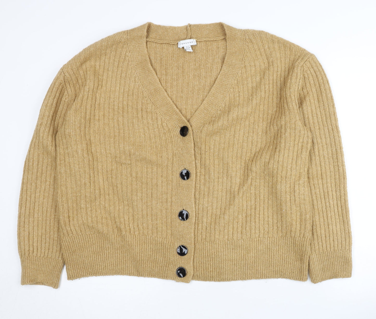 Topshop Beige Women's Cardigan Size 8 Knit Long Sleeve
