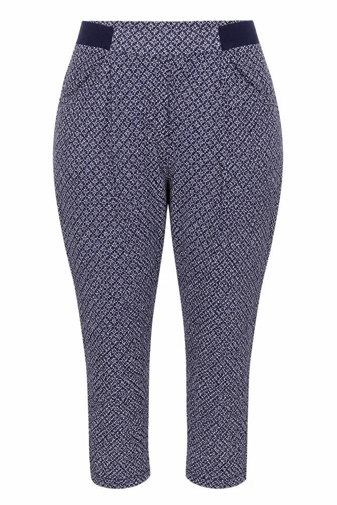 Front view of Joules Women Blue Geometric Trousers, size 10