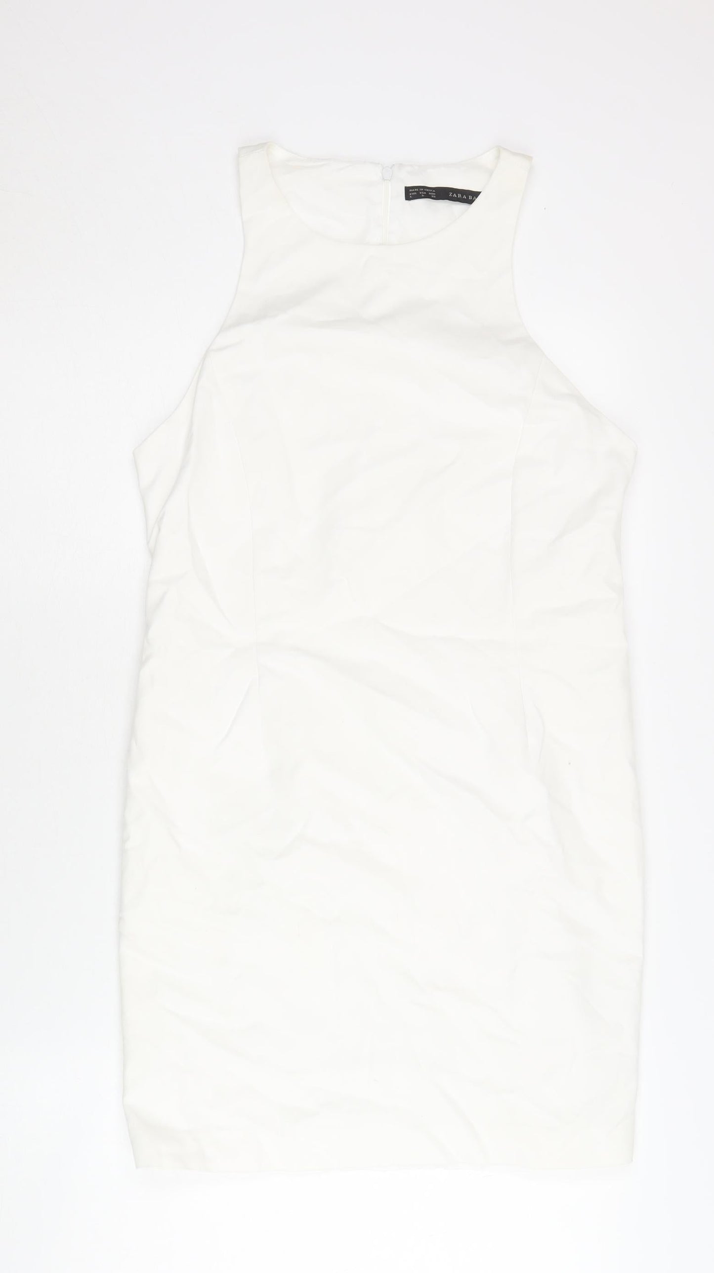 Zara Basic Women's White Sheath Dress Size 14