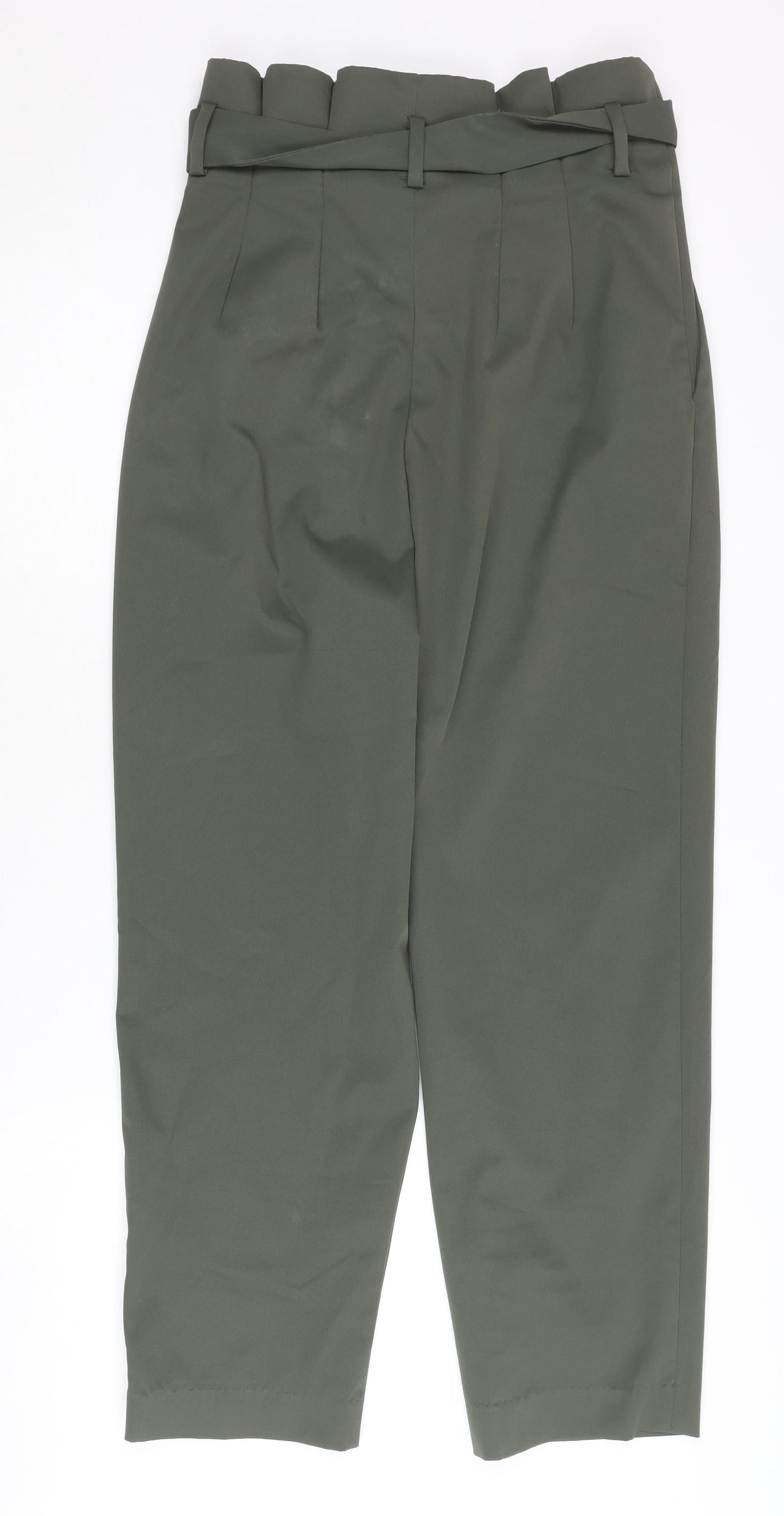 H&M Women's Green Paperbag Trousers Size 10