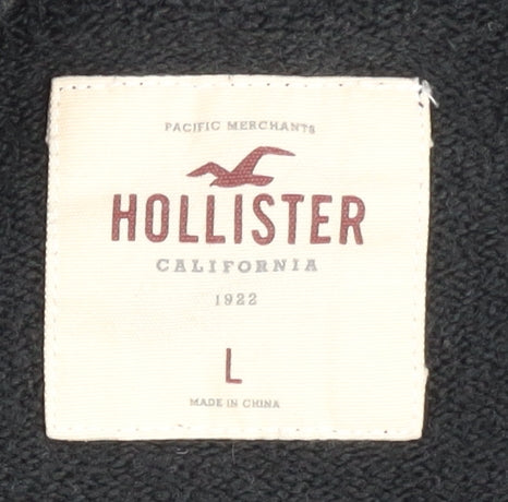 Hollister Womens Black Pullover Jumper L Striped