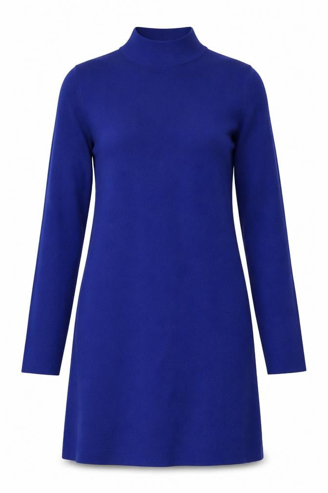 COS Women’s Blue Wool Dress XS High Neck Long Sleeve