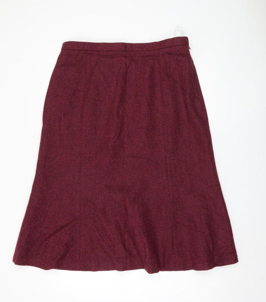 Cotswold Collections Women's Red Wool Midi Skirt Size 18