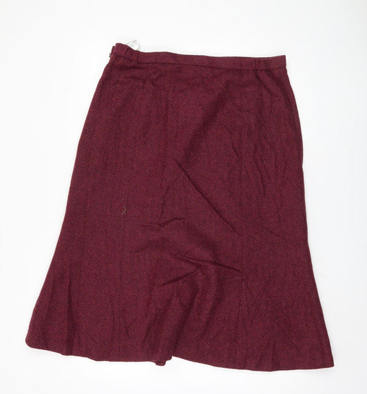 Cotswold Collections Women's Red Wool Midi Skirt Size 18