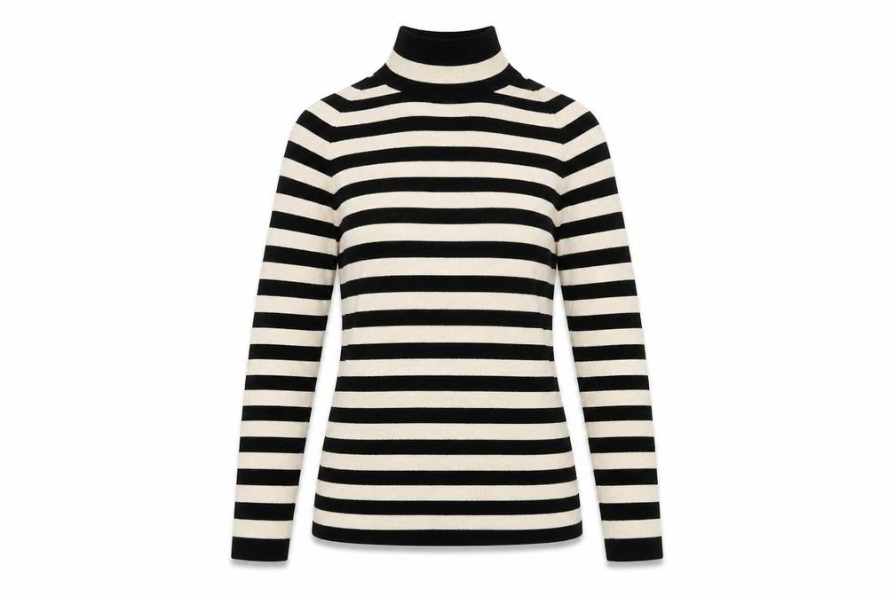 Front view of Next Women's Black Striped jumper, size 10
