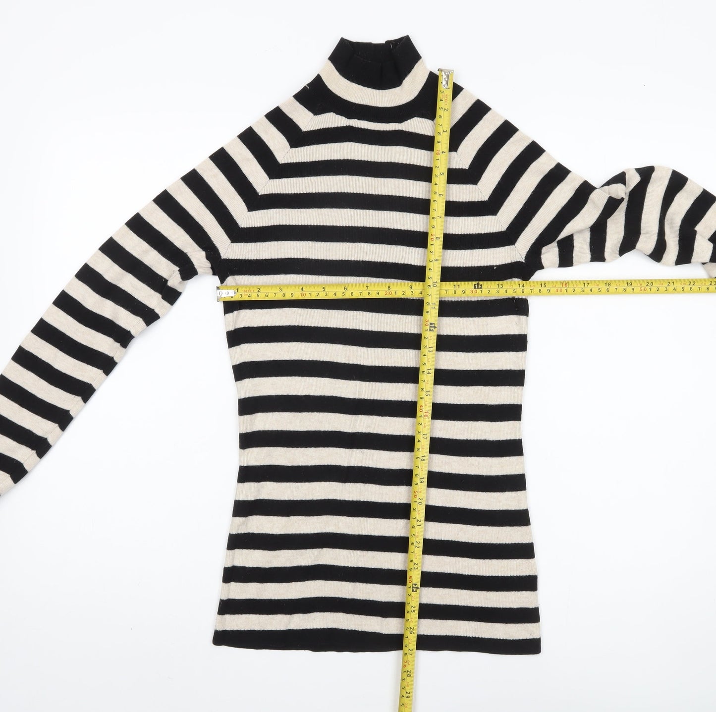 Next Women's Black Striped Pullover Jumper Size 10