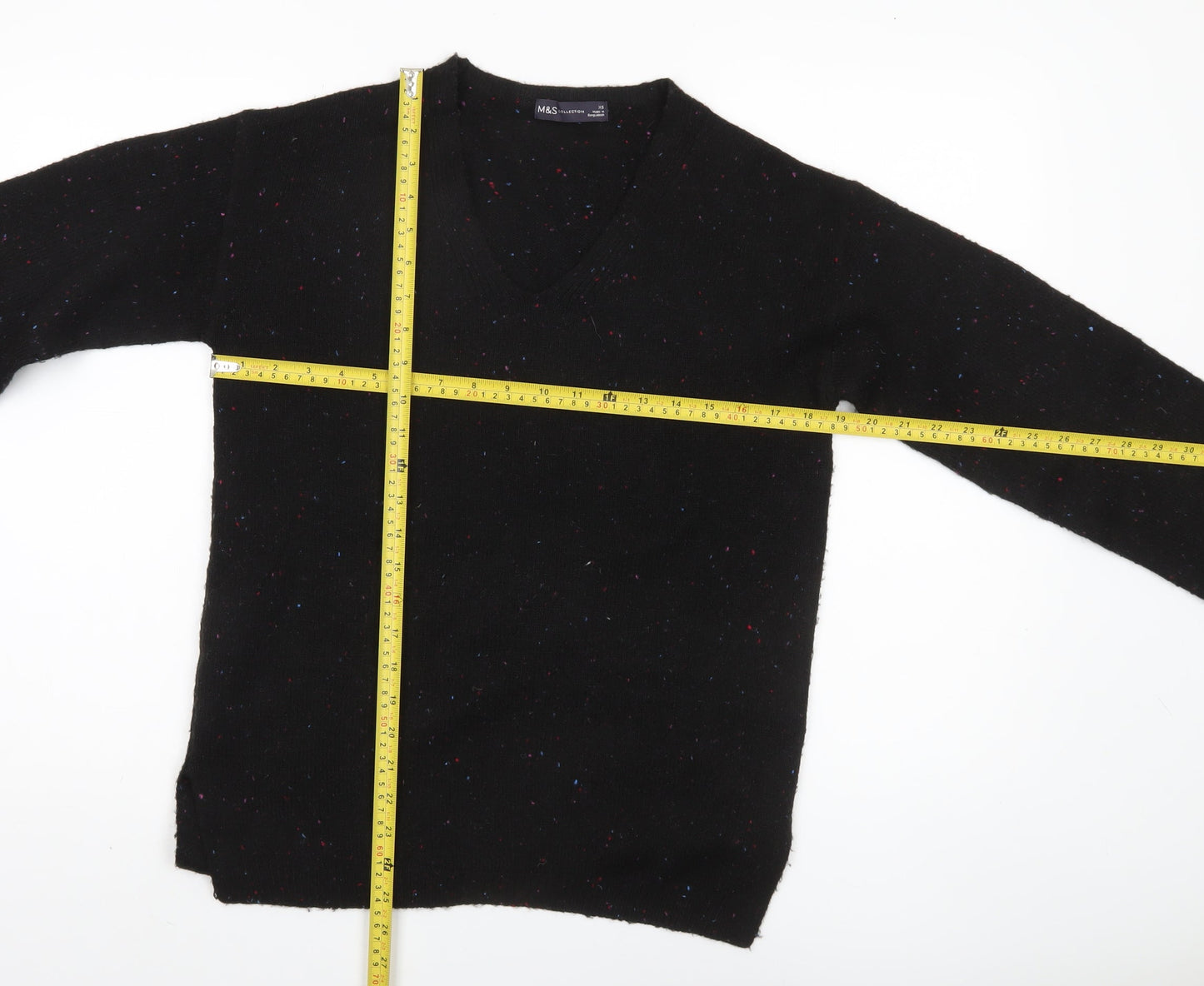 Marks and Spencer Women’s Black V-Neck Jumper XS