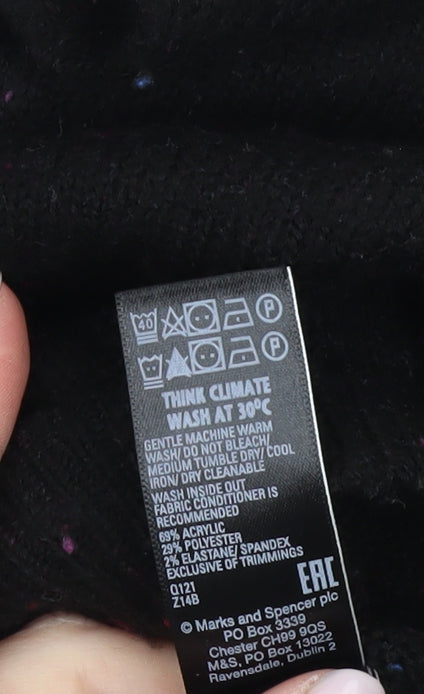 Marks and Spencer Women’s Black V-Neck Jumper XS
