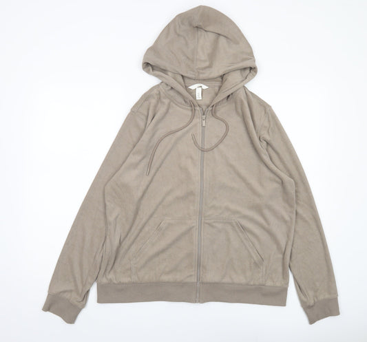 H&M Unisex Beige Full Zip Hoodie L
