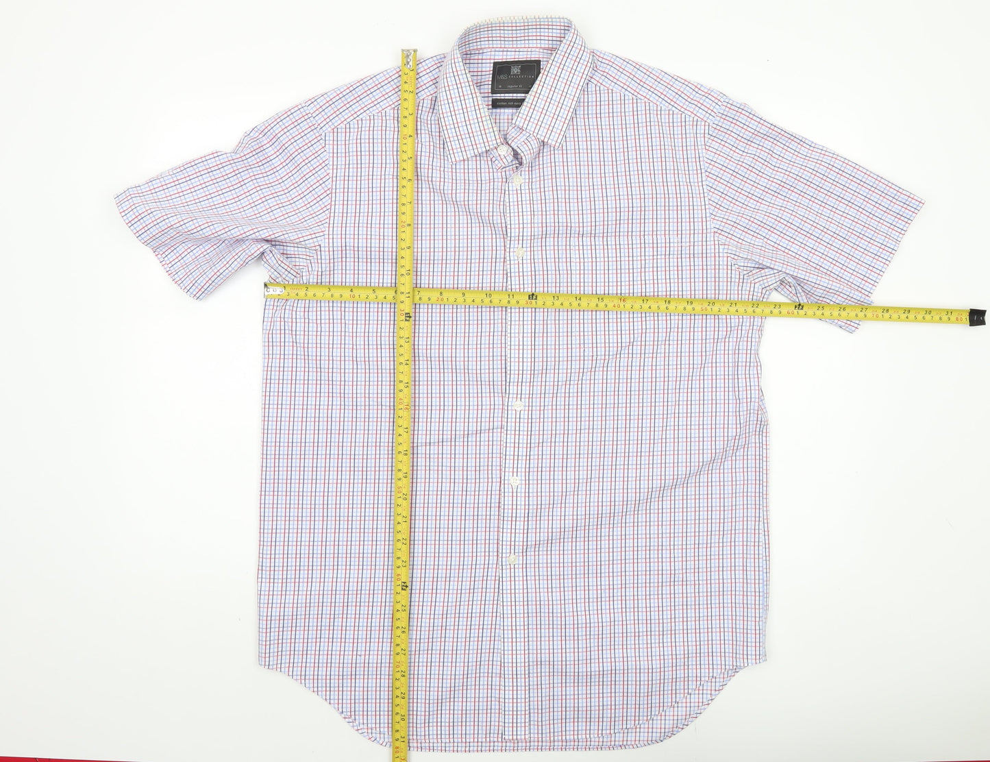Marks and Spencer Men's Multicoloured Check Shirt Size 16
