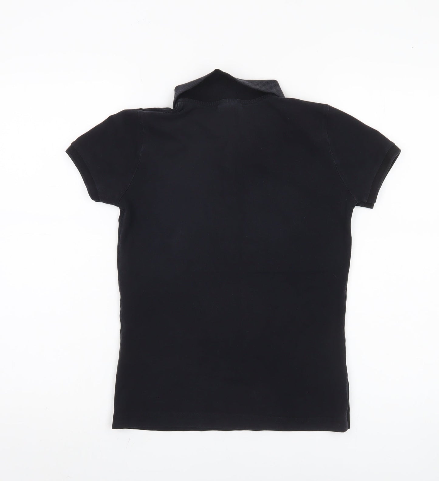 Lacoste Women's Black Polo Shirt Size 10 Short Sleeve Casual