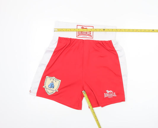 Lonsdale Men's Red XS Athletic Boxing Shorts Polyester