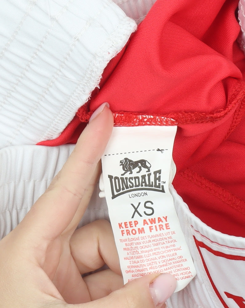 Lonsdale Men's Red XS Athletic Boxing Shorts Polyester