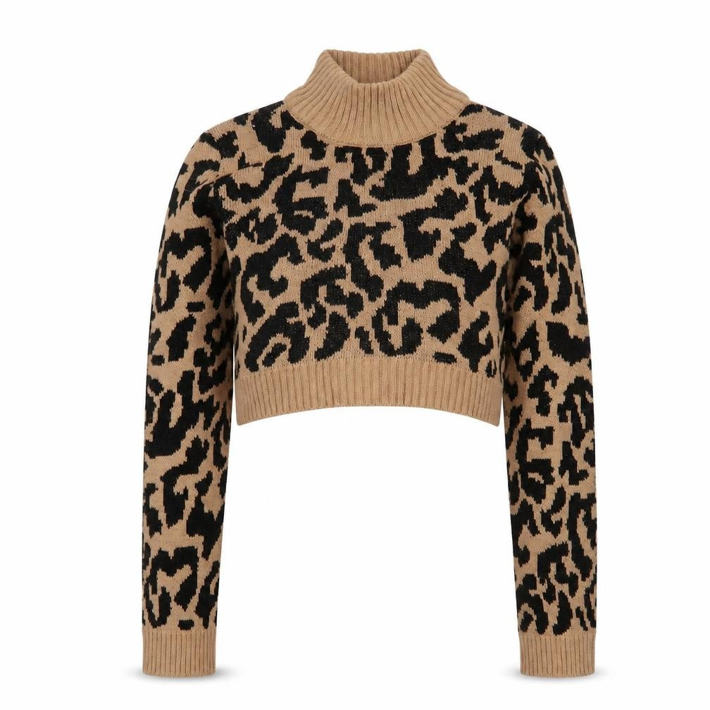 Front view of PRETTYLITTLETHING Women's Brown Animal Print jumper S