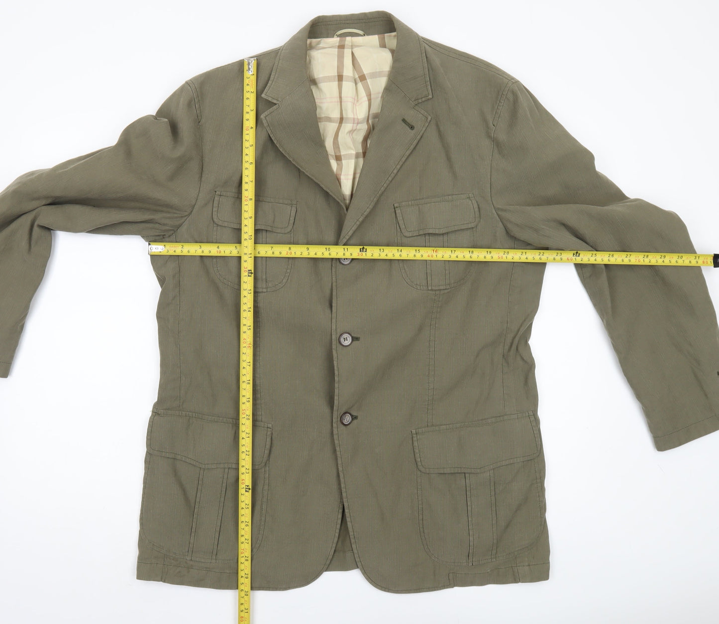 Barbour Men's Green Blazer, L, Single-Breasted