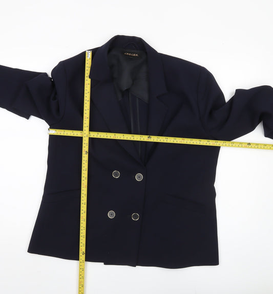 Jaeger Women's Blue Double-Breasted Blazer Size 16