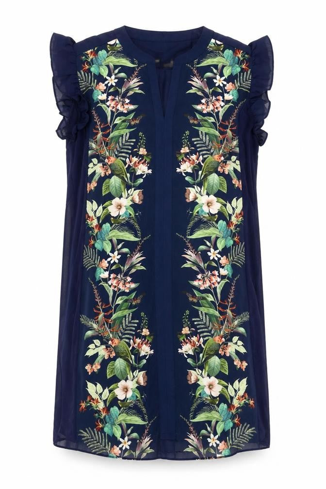 Front view of Oasis Women's Multicoloured Floral Shift Dress, size 10