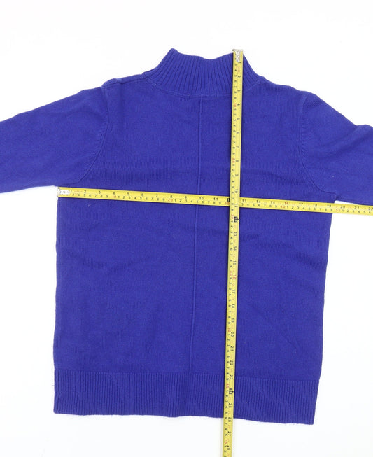 White Stuff Women's Blue Mock Neck Jumper Size 10