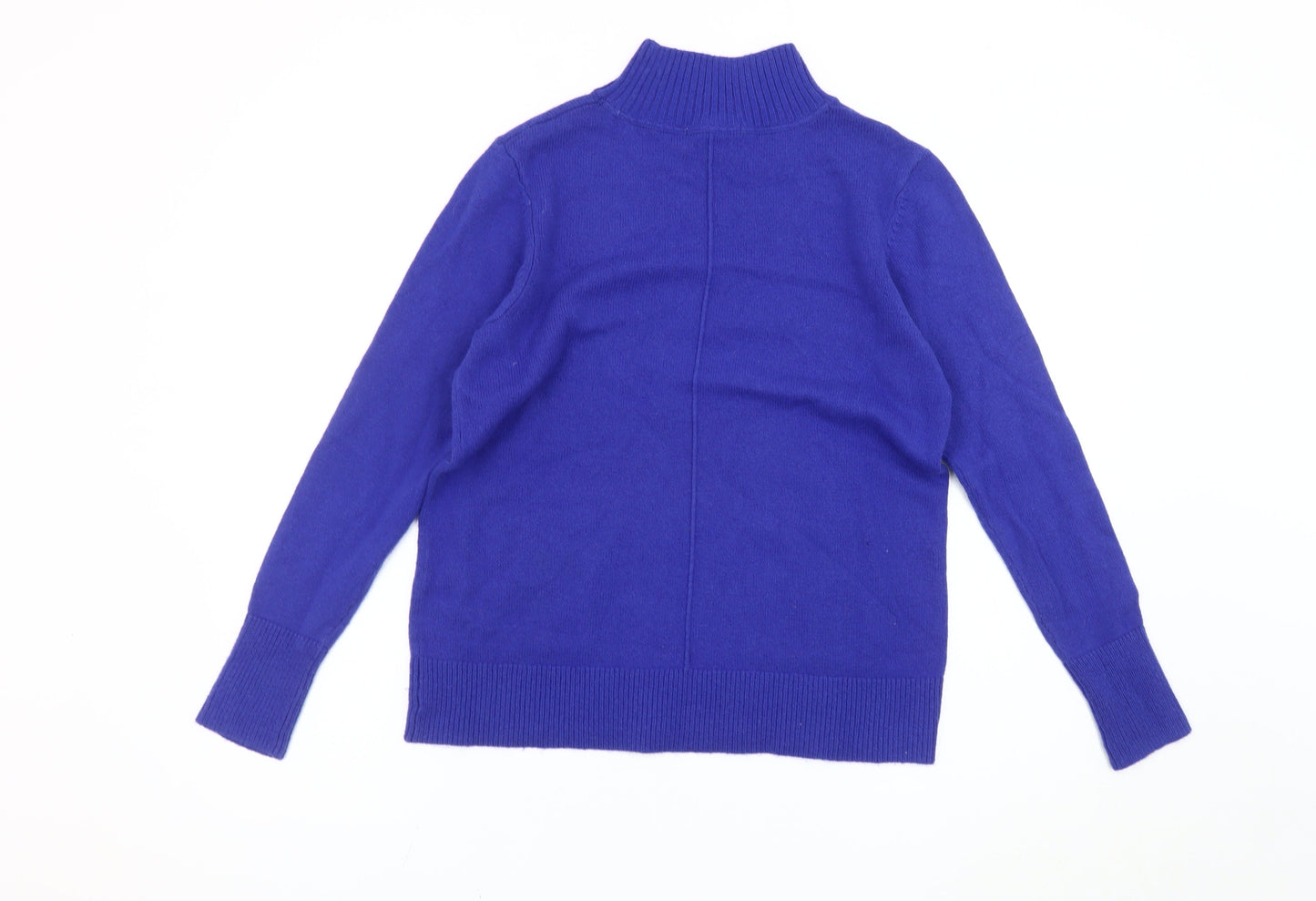 White Stuff Women's Blue Mock Neck Jumper Size 10