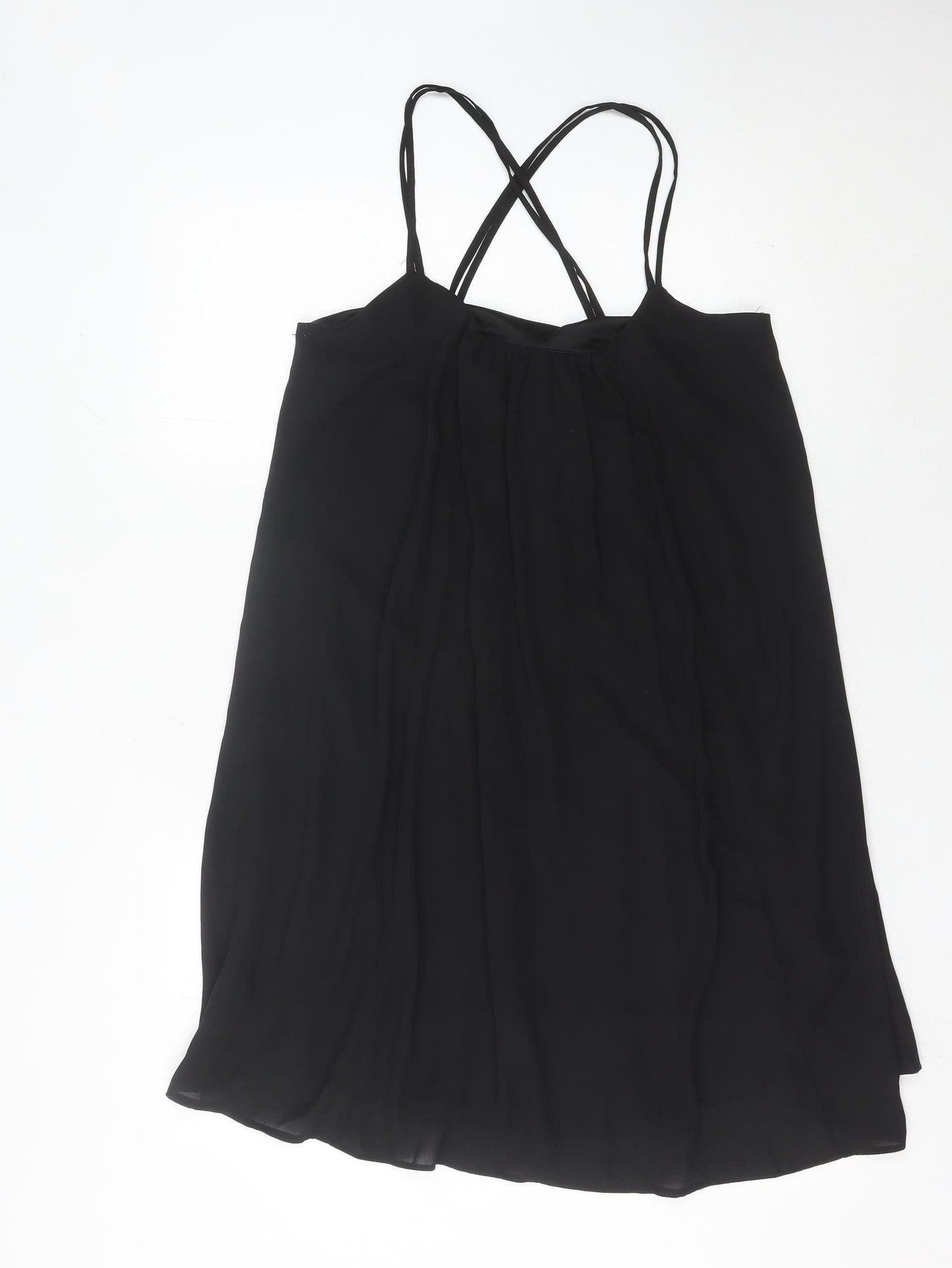 Debenhams Women's Black Slip Dress - Size 12