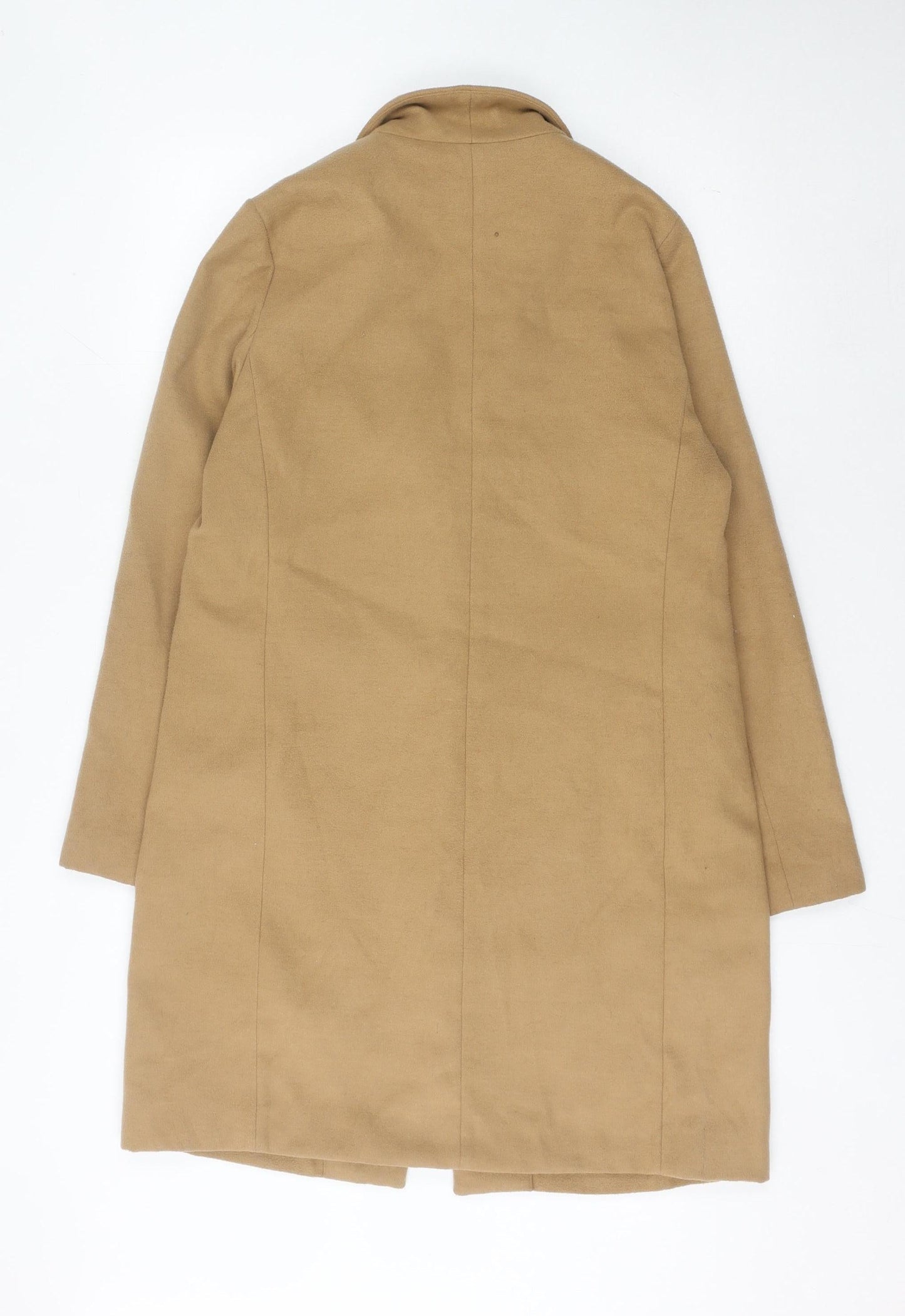New Look Women's Beige Mid-Length Coat, Size 12, Classic Style