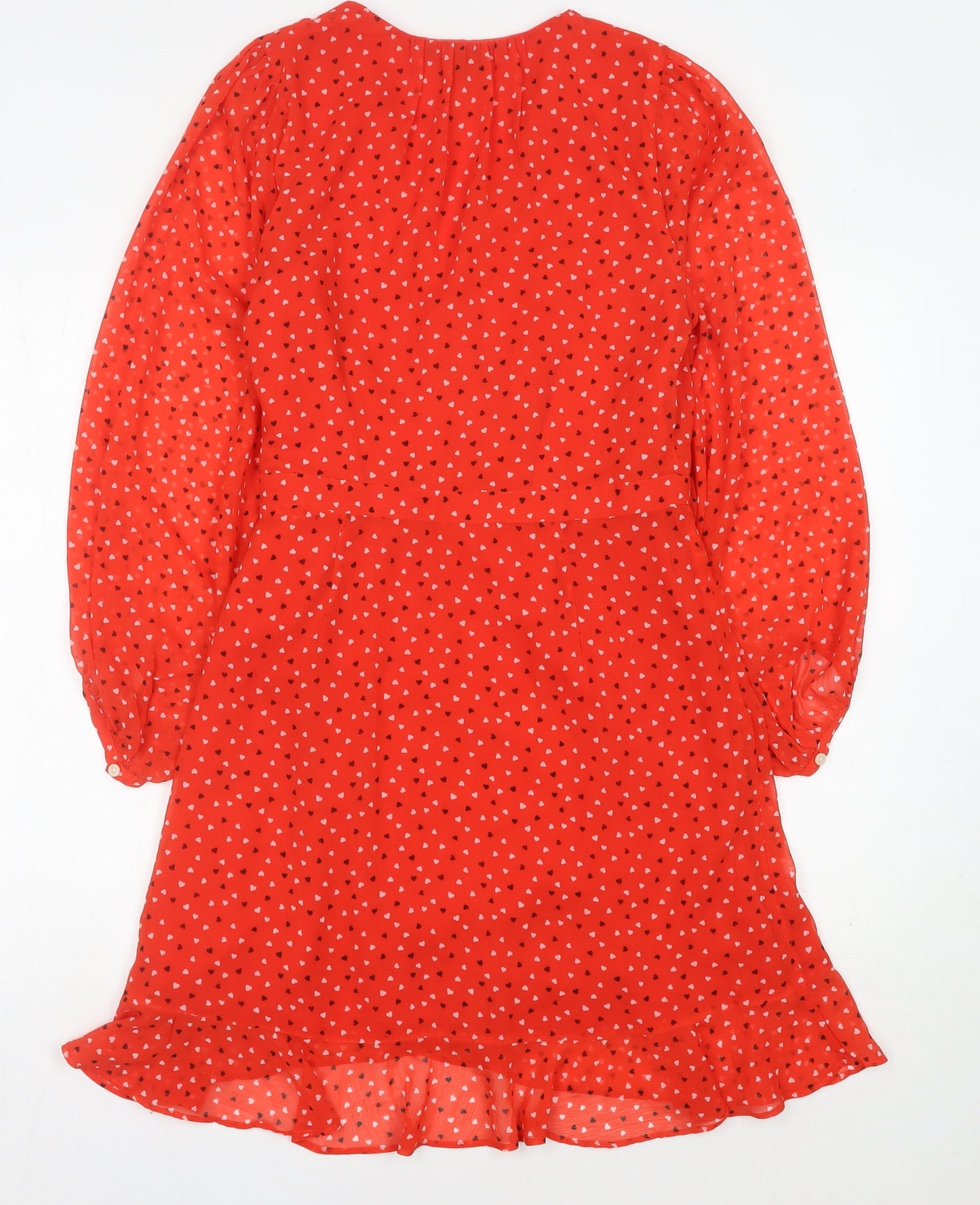 Banana Republic Women's Red Wrap Dress Size 6