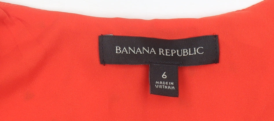 Banana Republic Women's Red Wrap Dress Size 6