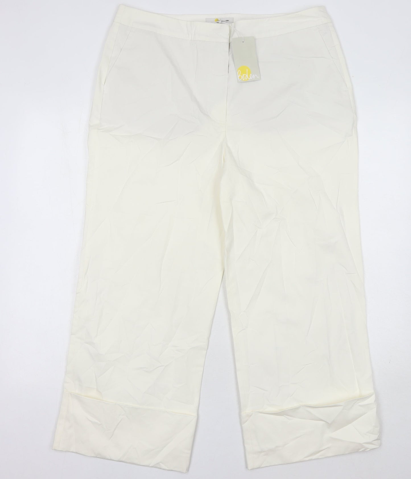 Boden Women's White Trousers, Size 16, Cotton, New