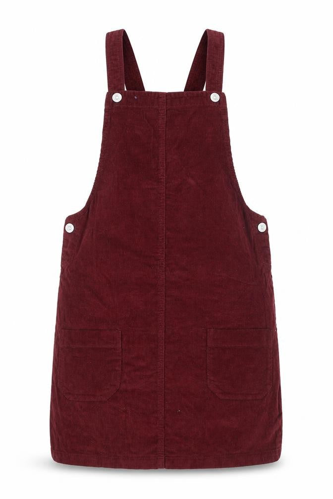 Front view of Matalan Women's Red Pinafore Dress, size 10