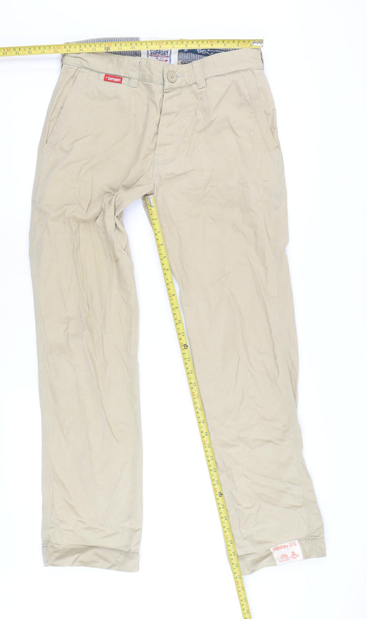 Superdry Men's Beige Chino Trousers M - Casual Style