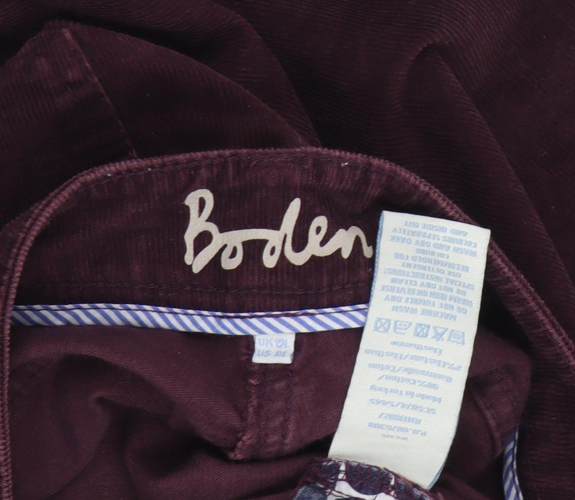 Boden Women's Purple Corduroy Trousers Size 2XL