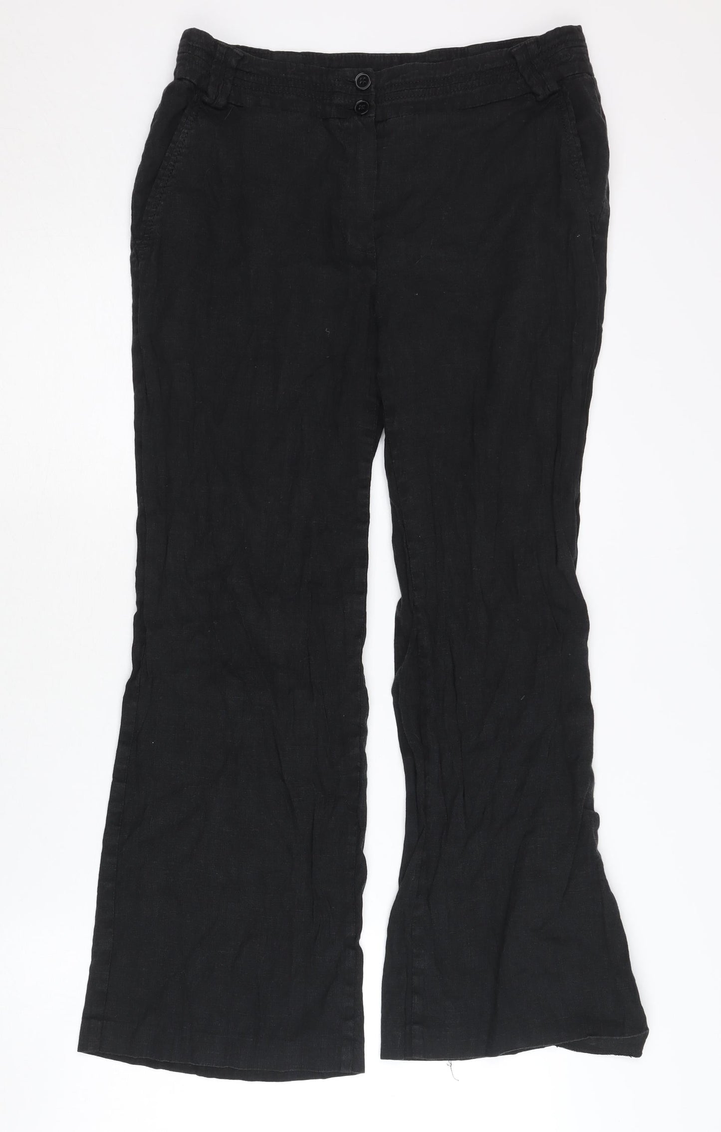 Marks and Spencer Black Womens Flared Trousers Size 12