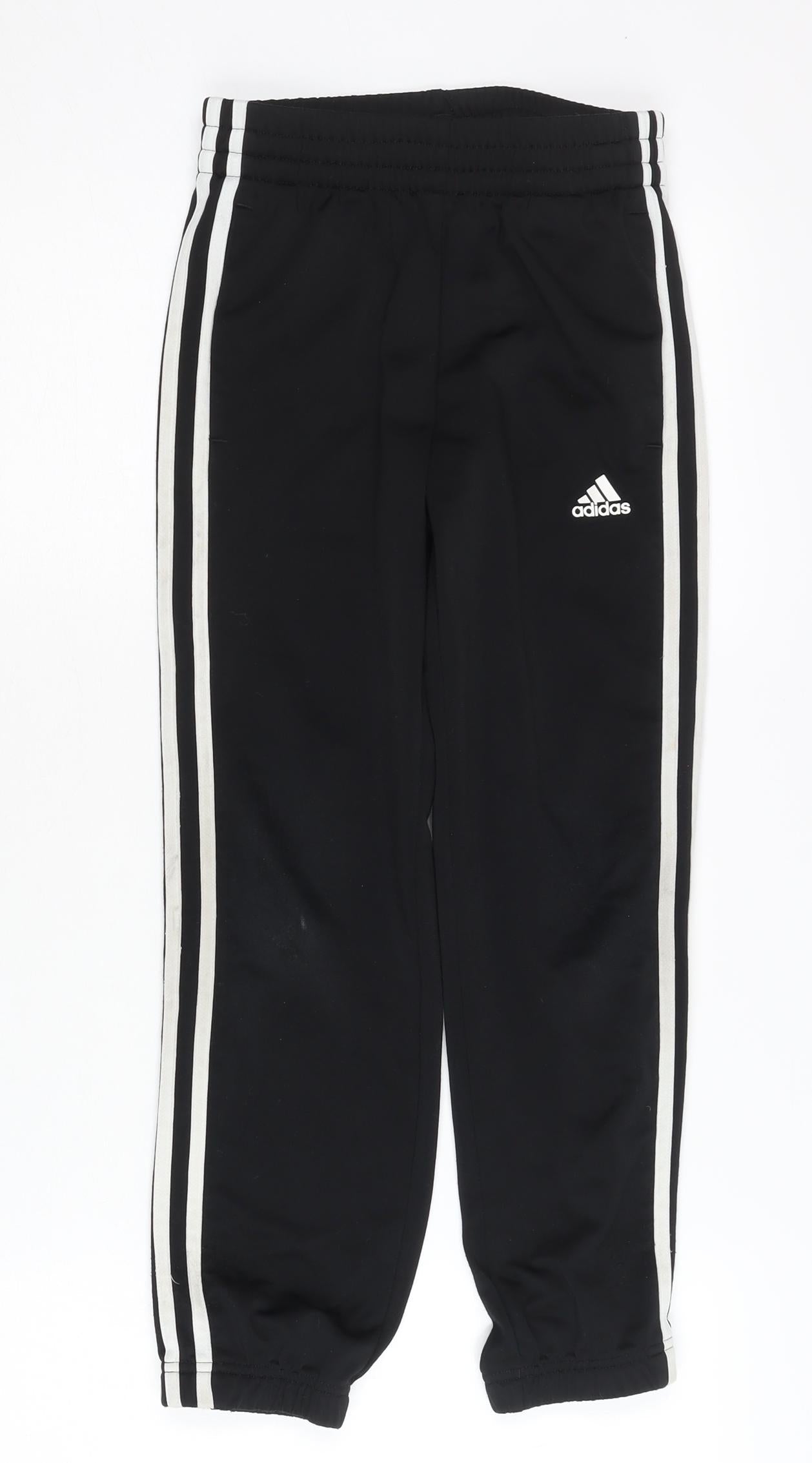 Adidas Boys Black Jogger Trousers 7-8 Years
