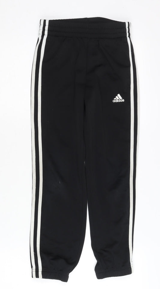 Adidas Boys Black Jogger Trousers 7-8 Years