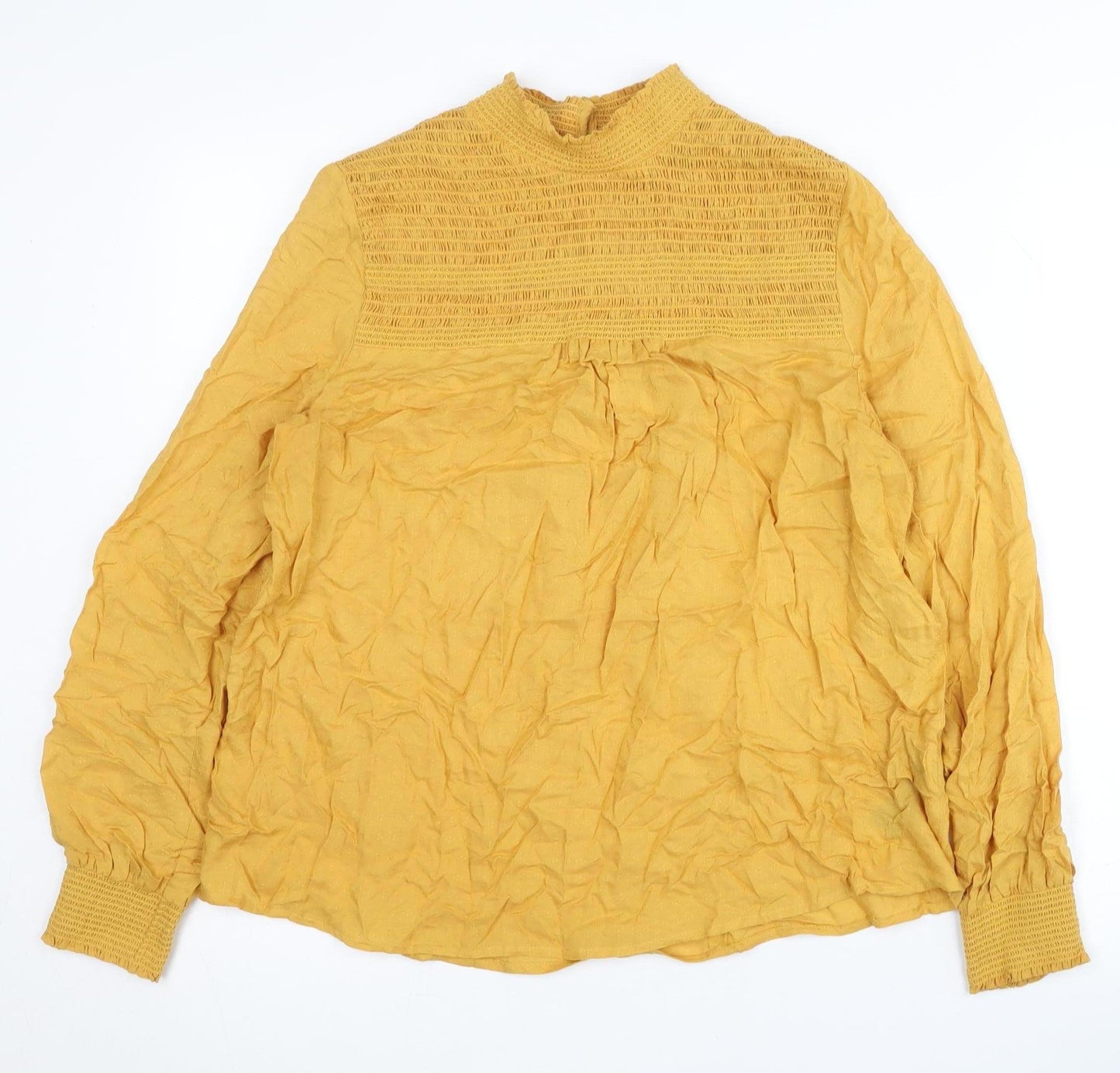 Next Women's Yellow Blouse, UK Size 8, High Neck
