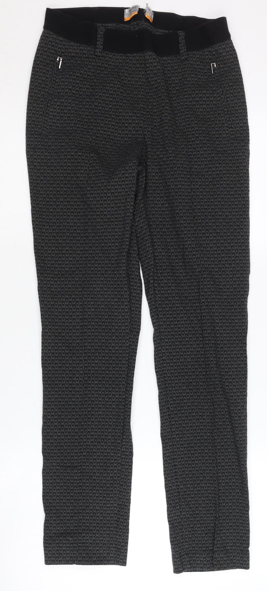 Raphaela by Brax Women's Black Geometric Trousers Size 10