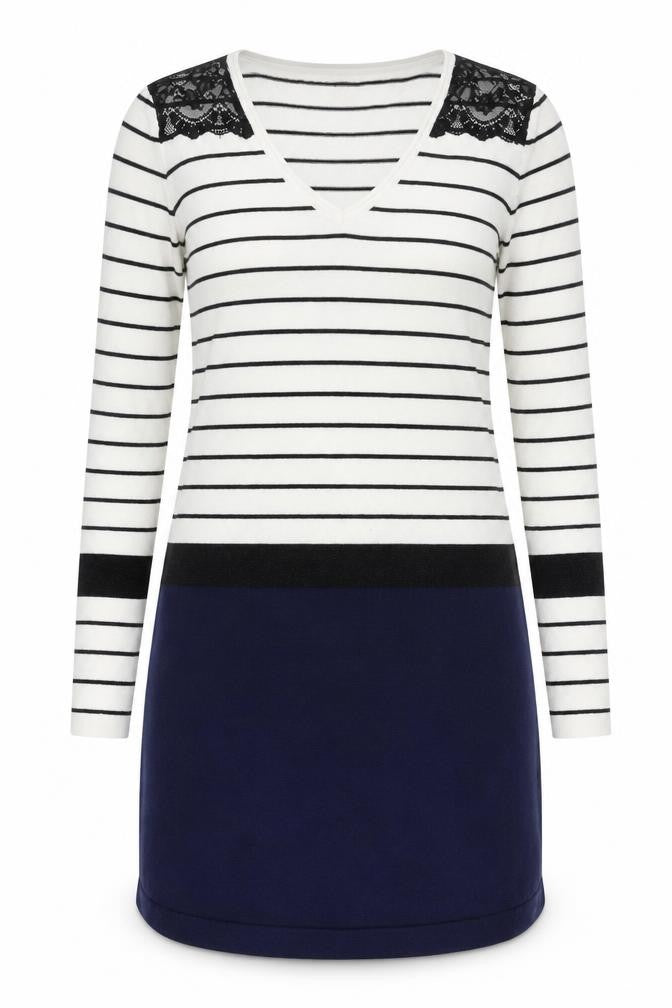 Miss Captain Women’s Multicoloured Stripe Knit Dress S