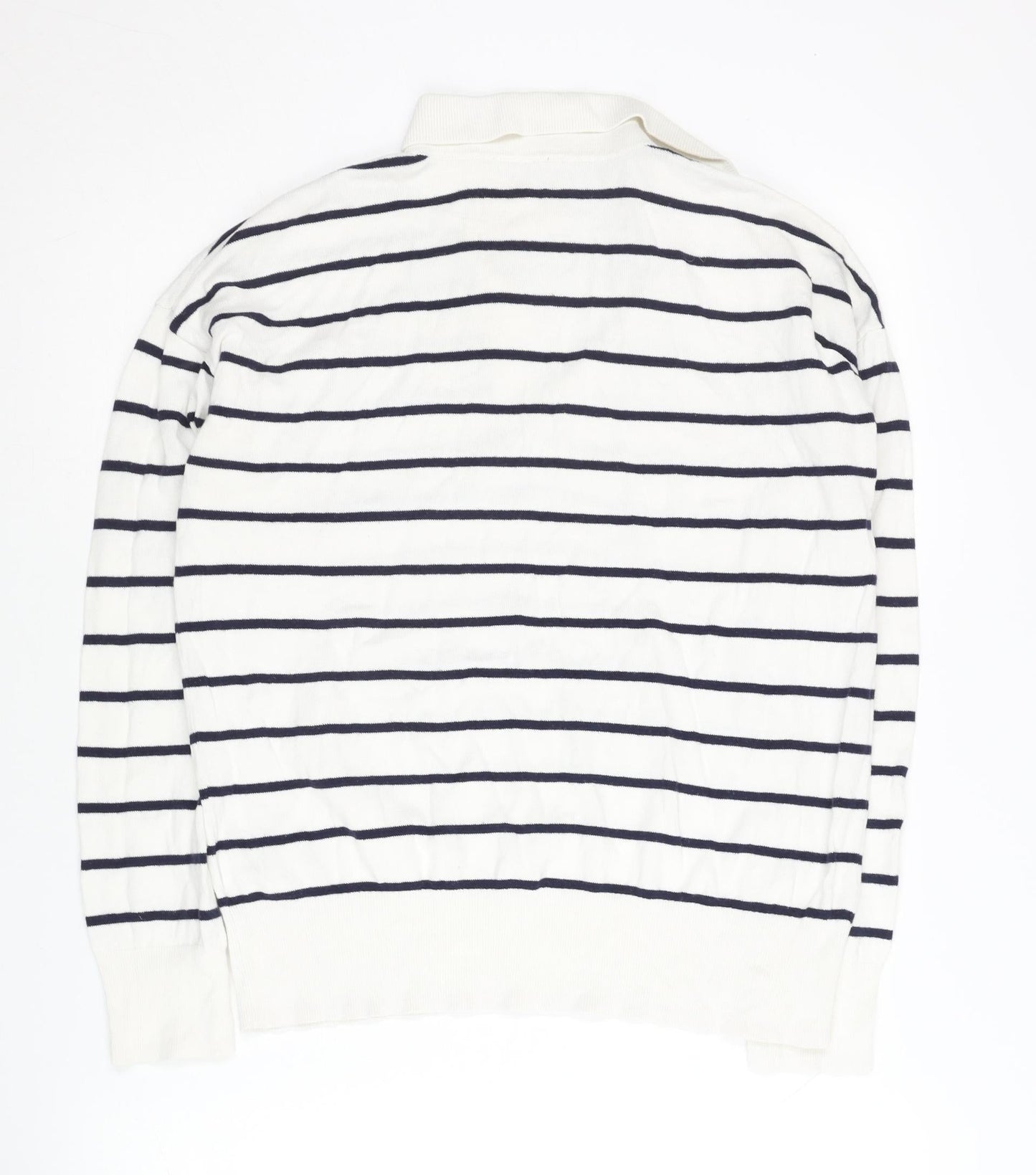GAP Women's White Striped Pullover Jumper Size 12