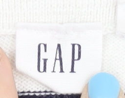GAP Women's White Striped Pullover Jumper Size 12