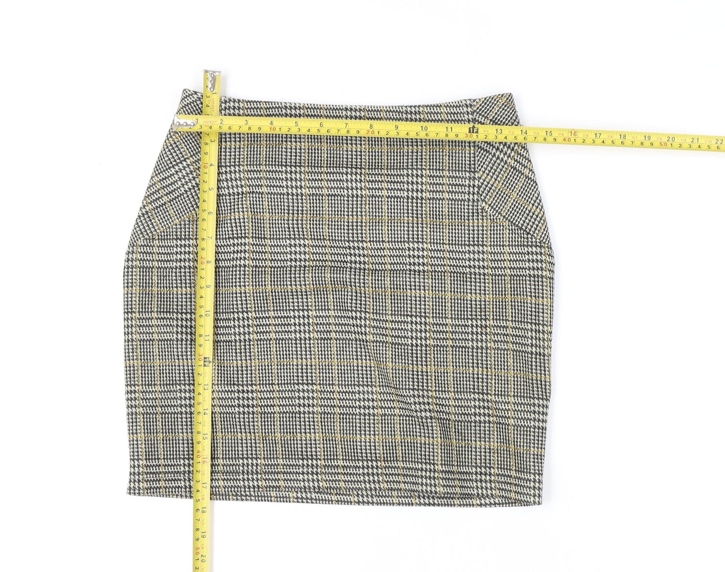 New Look Women's Multicoloured Check Pencil Skirt Size 10