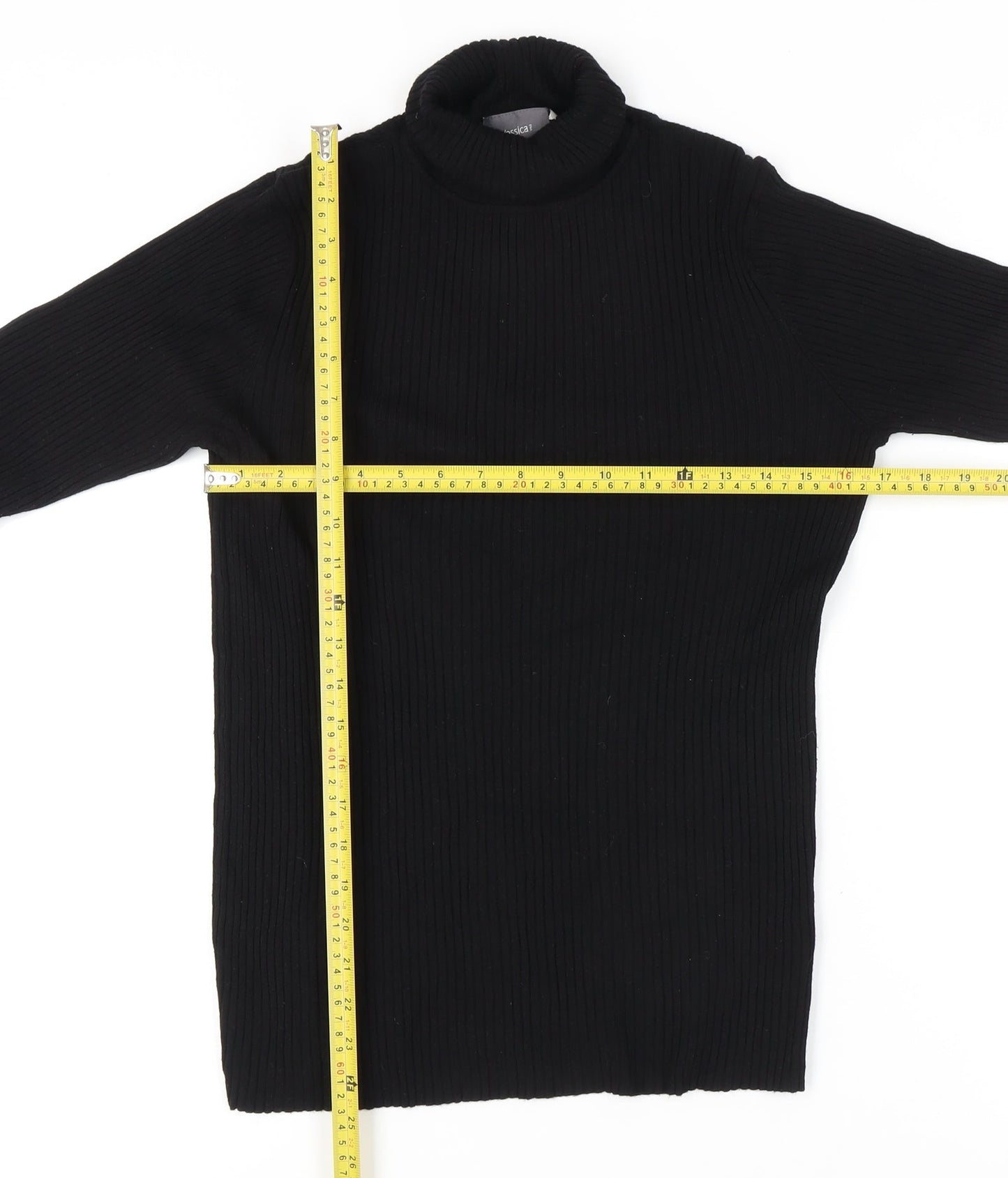 Yessica Women Black Roll Neck Jumper L