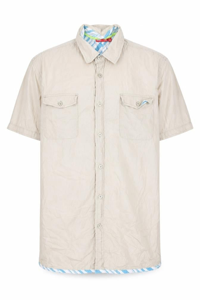 Puma Men's Beige 2XL Button-Up Casual Shirt